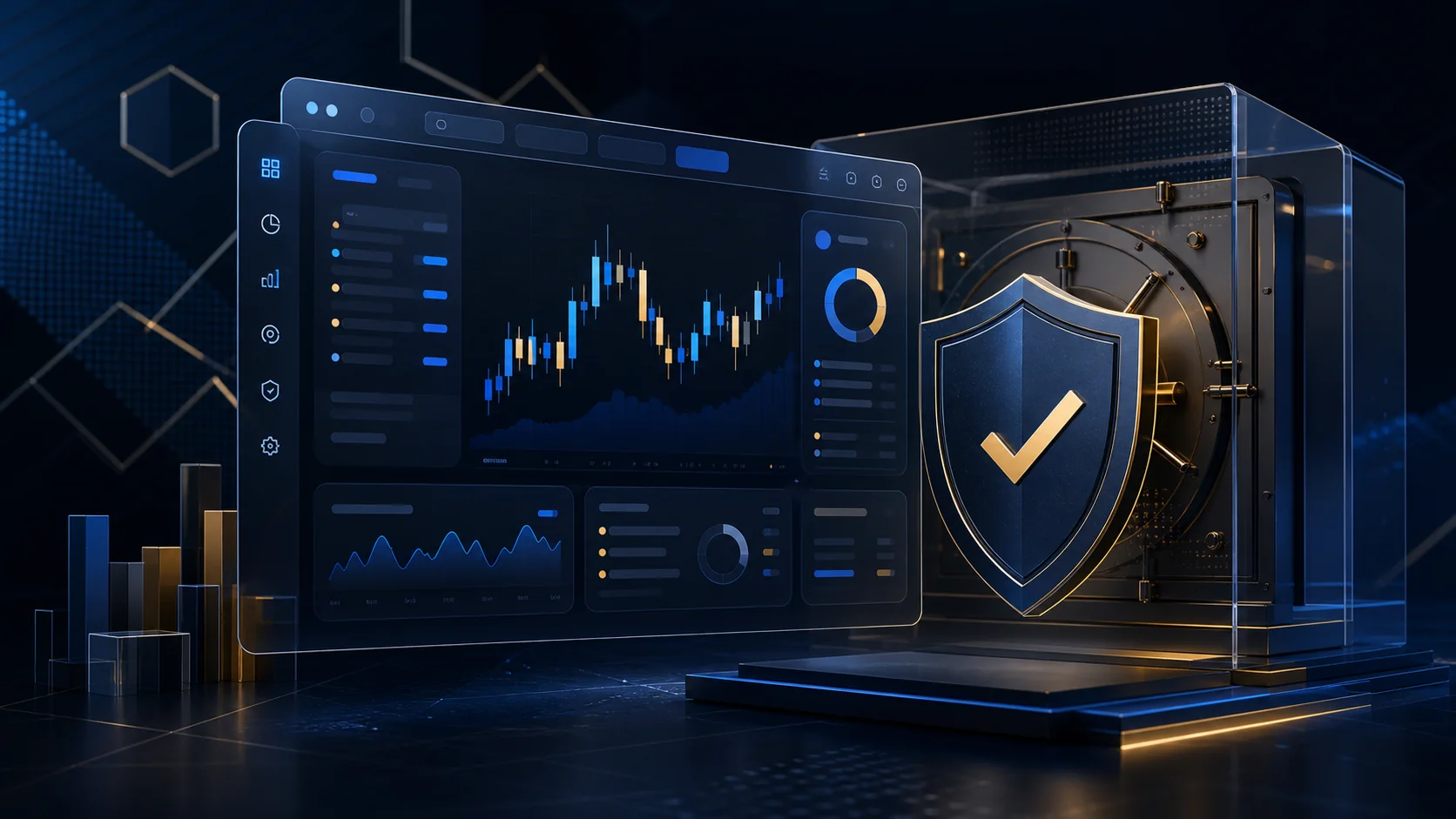 Interface abstrata e cofre seguro para uma avaliação de corretora de criptomoedas
