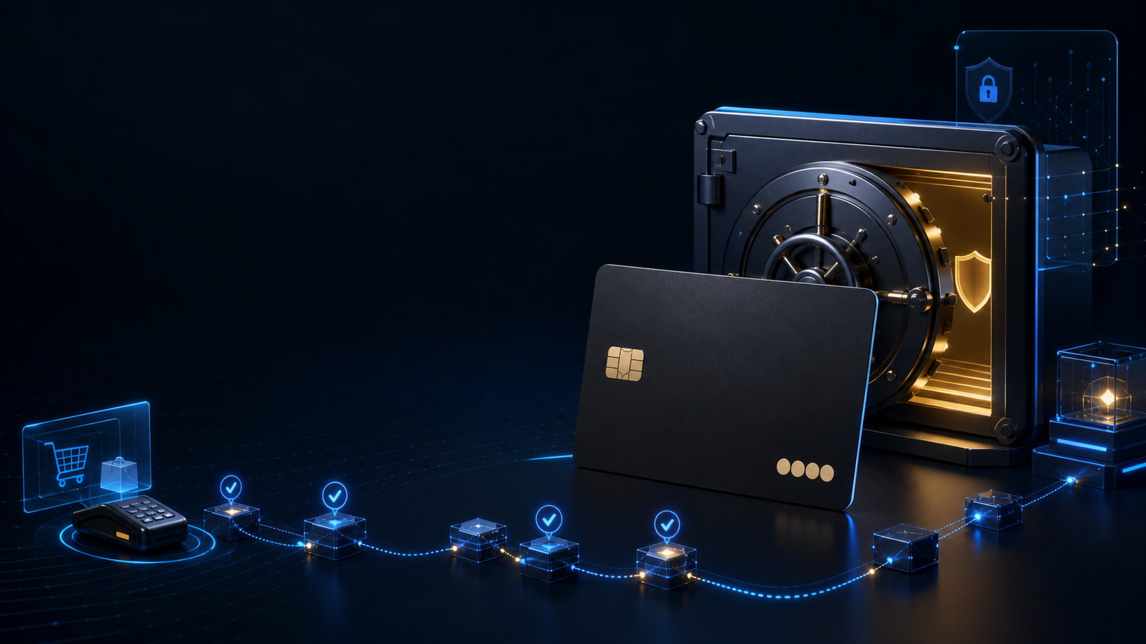 Cartão de pagamento genérico, cofre digital e fluxos on-chain para uma avaliação de cartão cripto